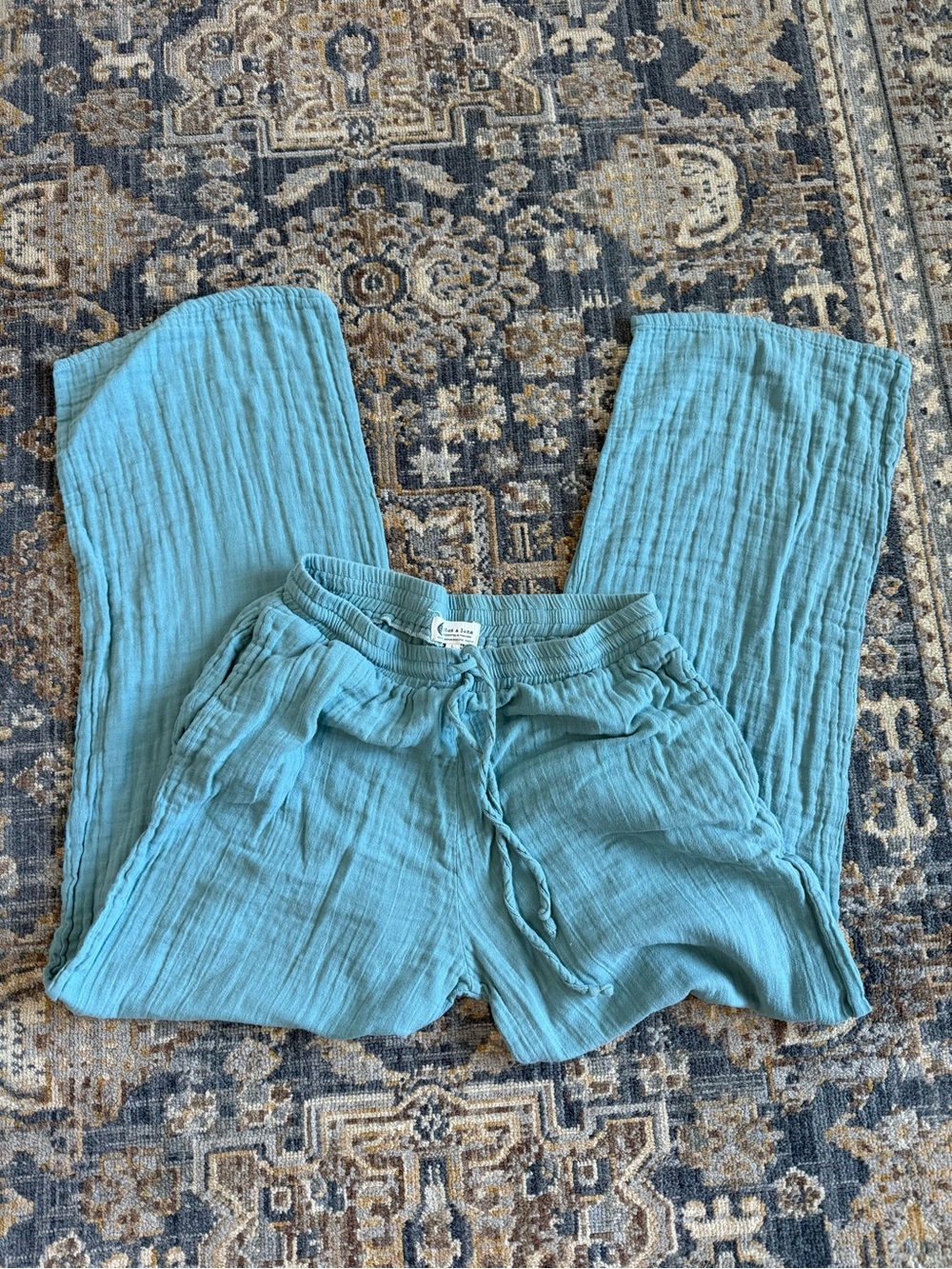 Women’s Lightweight Gauze Joggers - Seafoam Blue
